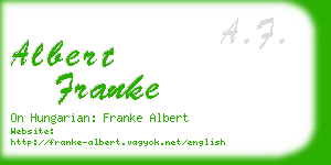 albert franke business card